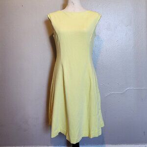 W by Worth Lemon Yellow Shirt Sleeve A Line Midi Dress